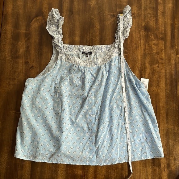 Women's Angels Blue Sleeveless Lightweight Faux Button Top Blouse -Various Sizes - Picture 12 of 14